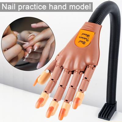 Practice Hand Model Flexible Nail Training Fake Hand Adjustable Finger Kits for