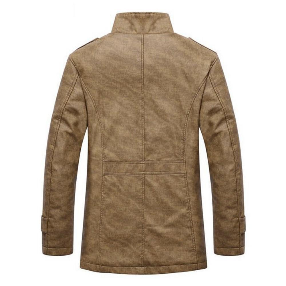 Fashion Men's  Winter Casual Button Thermal Leather Warm Jackets Coats Top