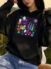 Unisex Fall Autumn Spooky Season Colorful Magic Pot Neon Potion Bottle Bat Pumpkin Graphic Print Hoodie Casual Long Sleeve Pullove