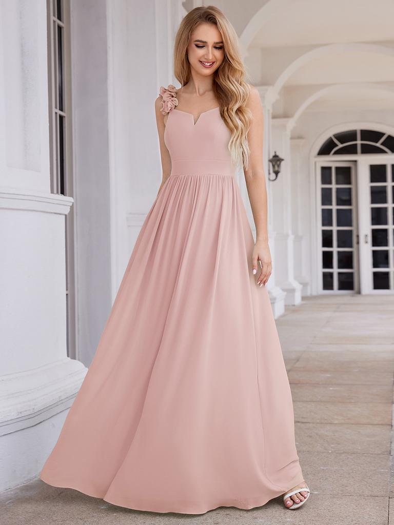 Robe De Soirée En Mousseline Mi-longue - Col V, Manches Courtes - Grande Taille, Style Bohème Chic Pour Mariage, Cérémonie, Vacances