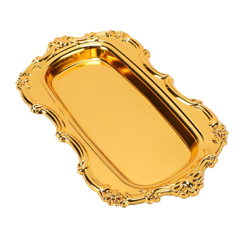 Vintage Jewelry Tray Multifunctional Exquisite Metal Decorative Tray for Dessert Fruit Snacks