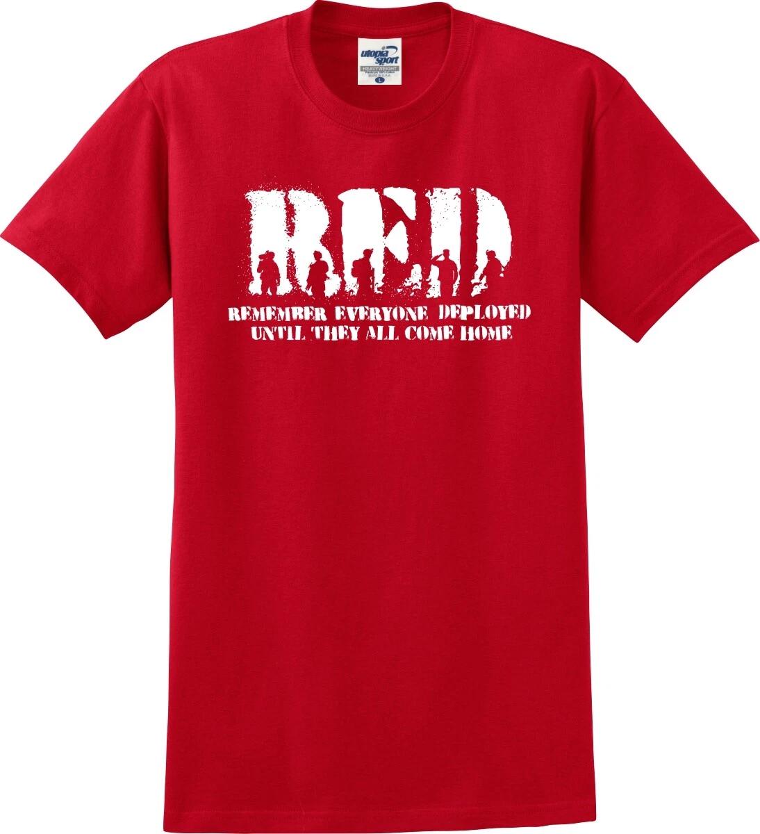 Red Friday Remember Everyone Deployed Silhouettes Unisex T shirt (S-5X) 3XL