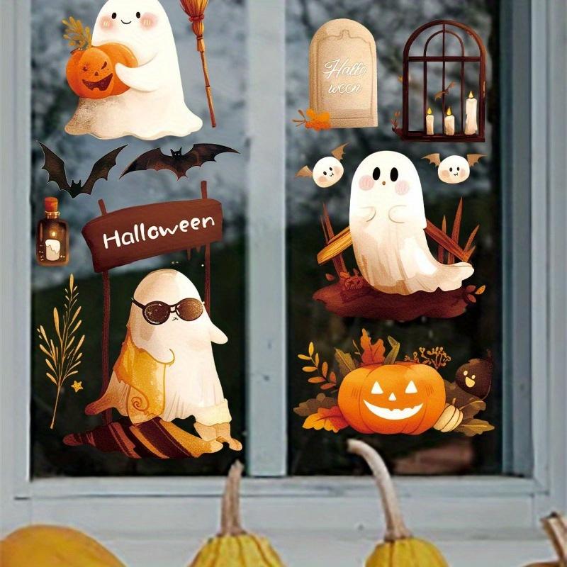 Cute Pumpkin Static Cling Window Stickers-Halloween Decorations,Festive Holiday Decorations,Office Decorators Cute glass sticker