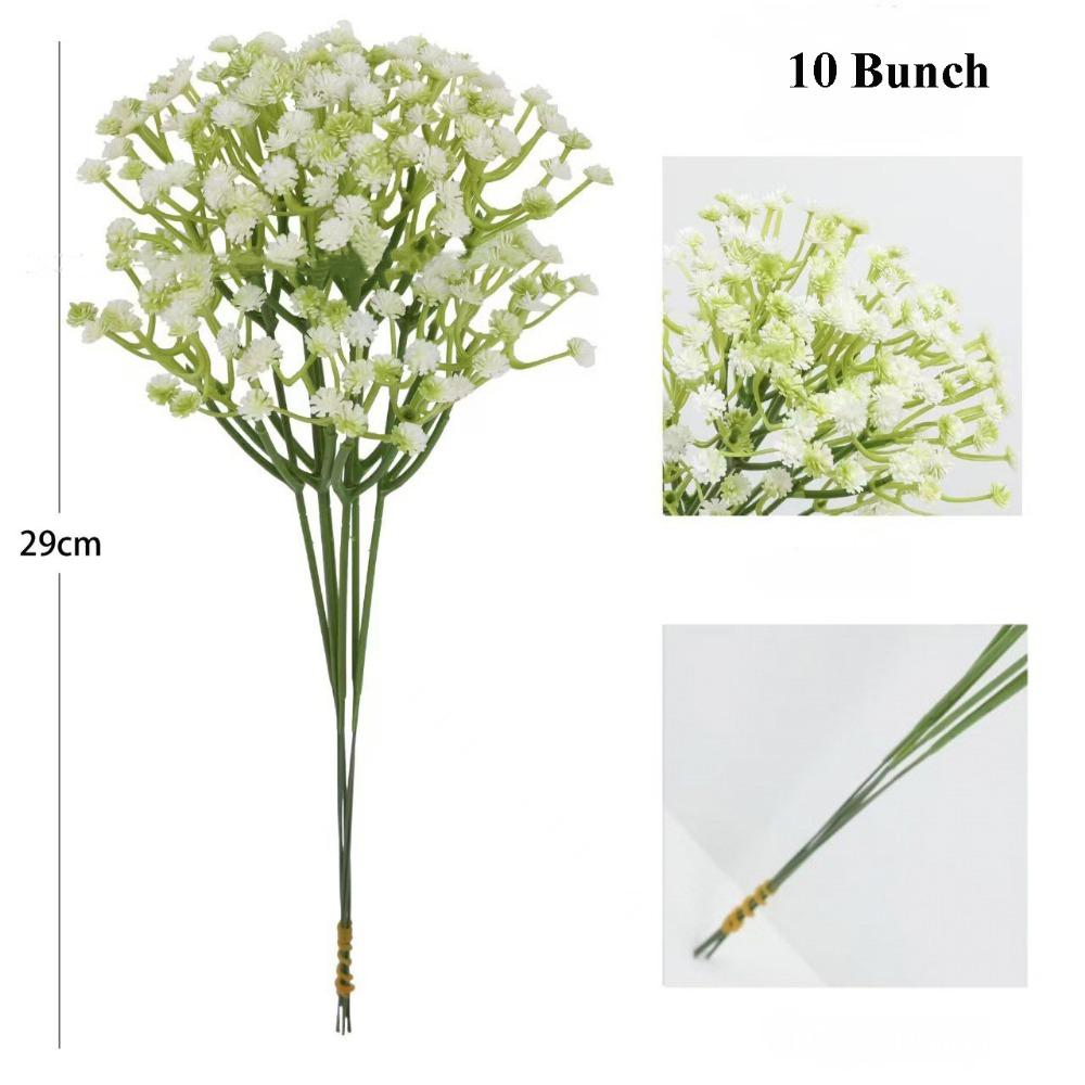 10 Пучков 29см DIY Искусственные Цветы Букет Пластиковая Ваза Цветы Свадьба Домашний Декор зелёный