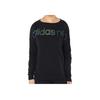 Adidas Neo Sports Lifestyle Series Knitted Crew Neck Casual Pullover Sweatshirt Women Sweatshirt Black Mystery-Asphalt-Blue CW5188