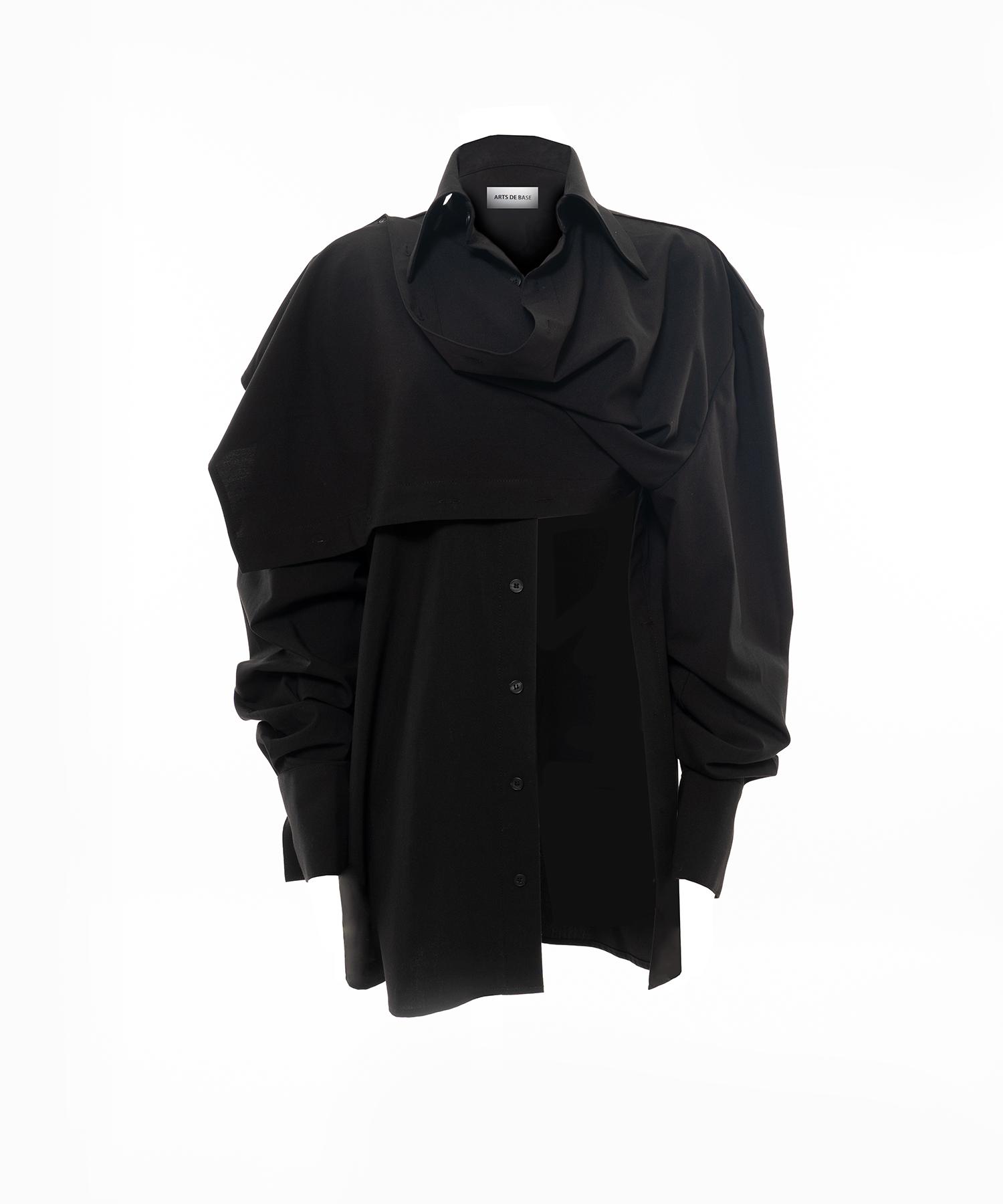 Adverse Draping Cowl Shirt (Black)