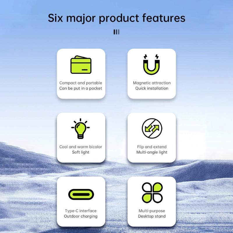 Rechargeable Magnetic LED Circle Light For Smartphone Rotating Angle Individual Portrait Mirror Portable Studio Lighting Type C Charging