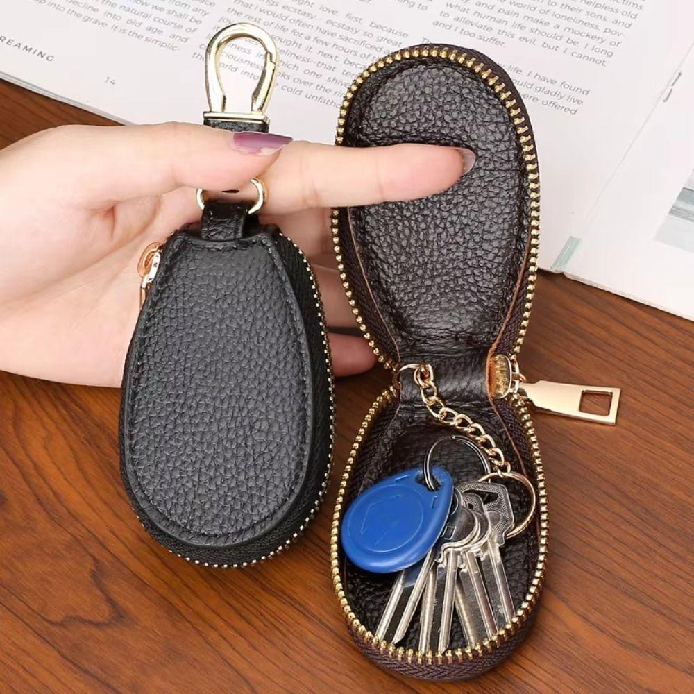 Solid Color Small Purse Wallet Simple Key Case Bag Fashion PU Leather Coin Bag  Keychain