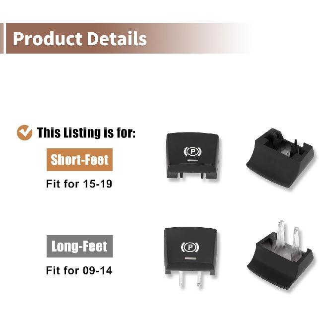 Kurzfuß Elektronischer Parkbremsschalter Knopf P Knopf Abdeckung für BMW 5 6 Serie X2 X4 X5 X6 F07 F10 F12 F16 F25 F26 2015-2019 Innenraum Konsole