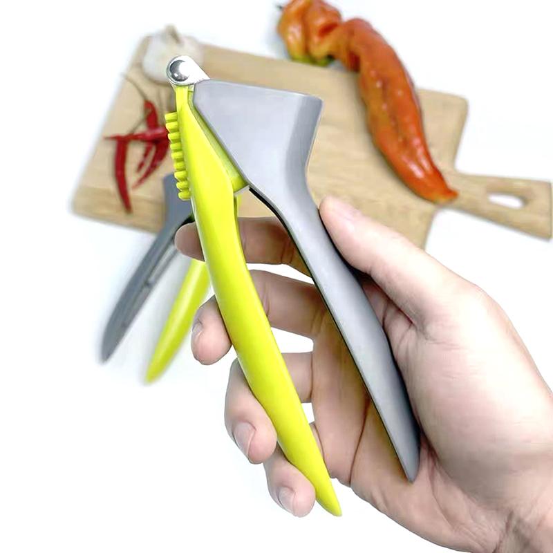Stainless Steel Garlic Press Crusher Multifunction Handheld Ginger Garlic Mincer Home Cooking Vegetables Squeezer Masher Tools