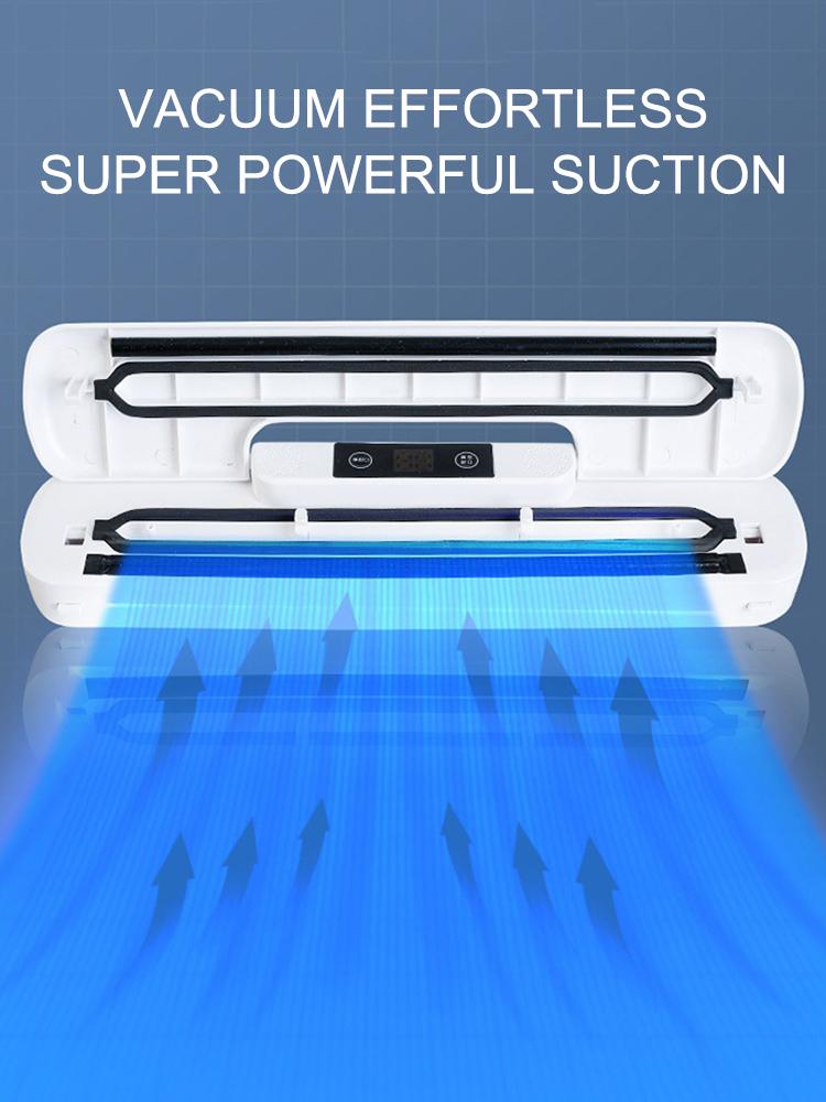 Vacuum Sealer MachineCompact Food Saver with Vacuum Sealer Bags Dry Moist Fresh Modes Air Sealing for Kitchen Food Storage White