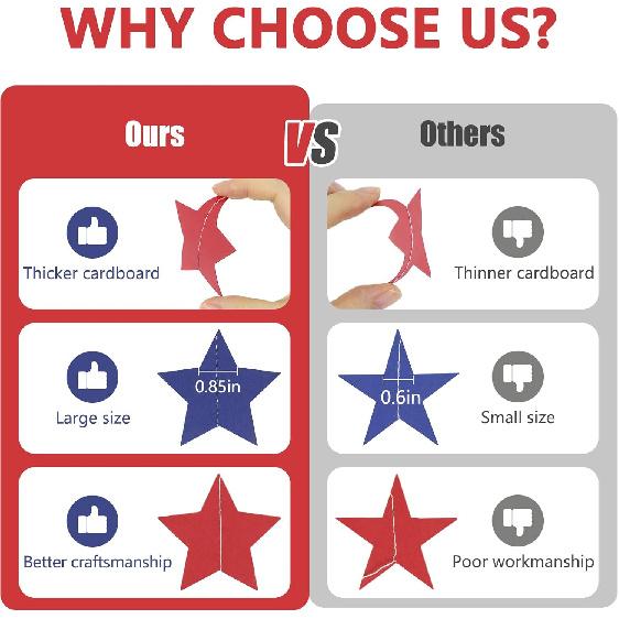 Patriotic Star Garland Banner Streamers Red White and Blue - 59 FT 6 Strands - Patriotic Decorations for 4th of July, Independence Day, Labor Day,