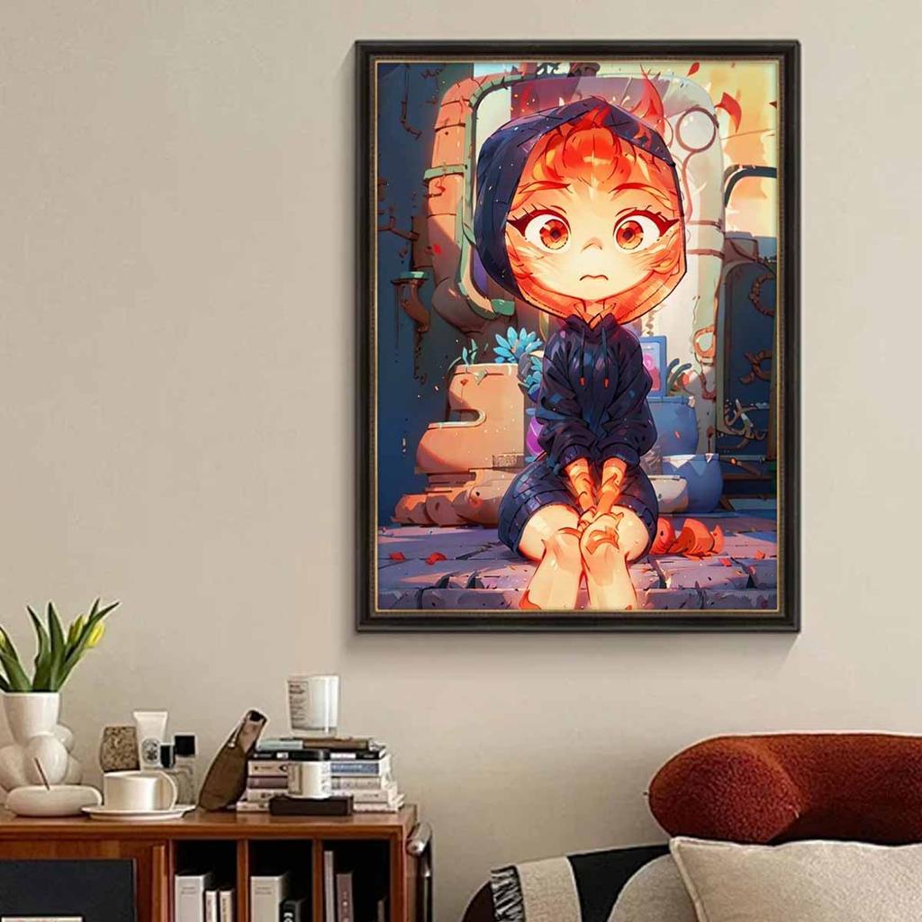 DIY Diamond Painting The Beautiful Little Fire Girl Cross Stitch Kit Mosaic Art Diamond Painting Full Circle Diamond Home Decoration