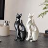 3D Printed Cat Figurine Modern Geometric Cat Sculpture Minimalist Art Decor for Entryway