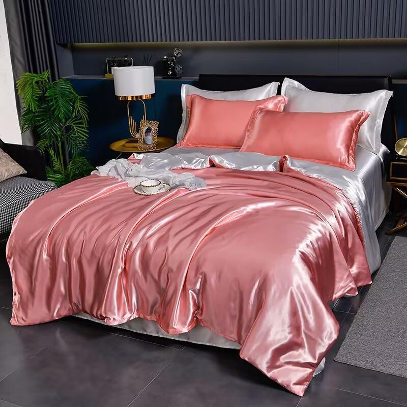 

Mulberry Silky-blending Fabric Bedding Set High-end Silky Queen Size Duvet Cover Set with Fitted Sheet Luxury Bedding Sets King 1.2m 4pcs 1.5x2&set