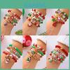 Weihnachtsmann Rentier Kristall Perle Verstellbares Armband Set Für Feiertagsgeschenke