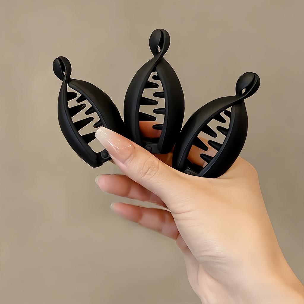 3/4pcs Curved Ponytail Hair Clip Set Matte Plastic Women'S Styling Hairpins Easy-To-Use Additions for Daily Commute