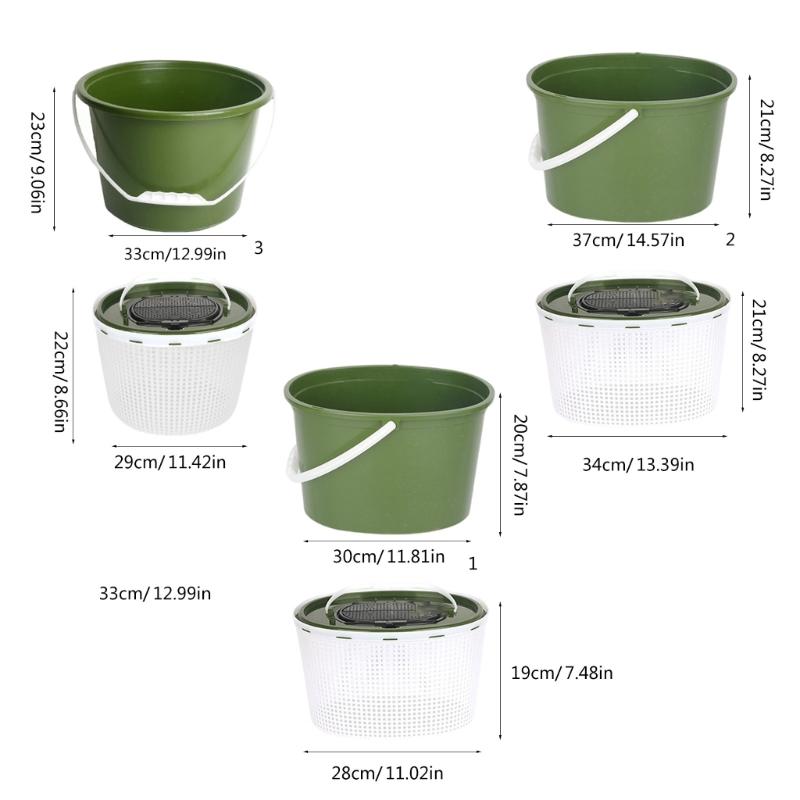 Carps Fishing Bucket Breathable Meshes Live Fish Box With Separate Handle Double Layers Permeable Grid Live Fish Bucket