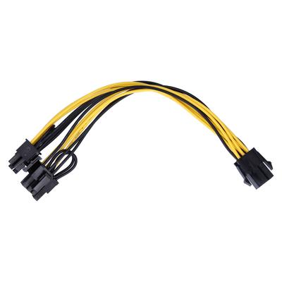 5Pcs Power Supply Cable 6Pin To Dual 8pin 6+2 GPU Graphics Connector Conversion Line