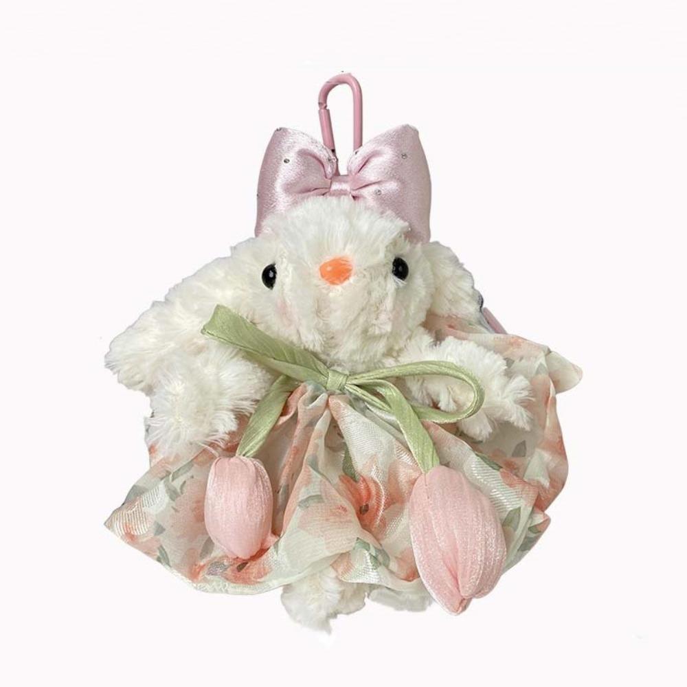 Long-eared Plush Rabbit Pendant Hanging Decoration Stuffed Rabbit Bunny Keychain Women Girls