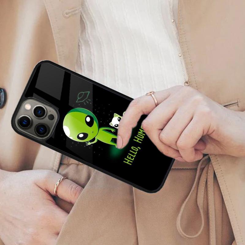 Aesthetics Cute Cartoon alien space Magnetic Phone Case For iPhone 17 Air 16 14 13 12 Pro Max 15 Plus Wireless MagSafe Cover