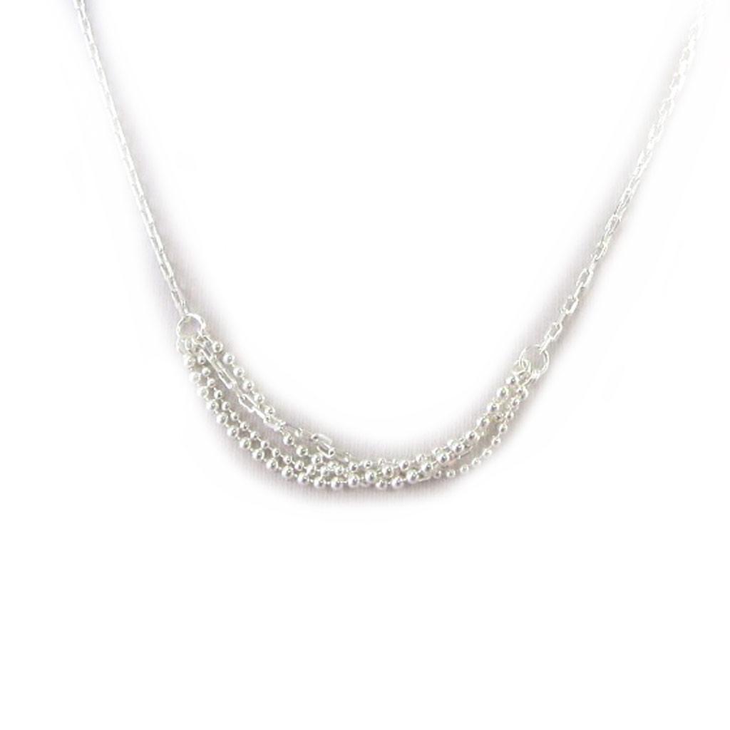 Les Trésors De Lily [M7259] - Silver 'Marbles' Silver Necklace - 50x5 Mm
