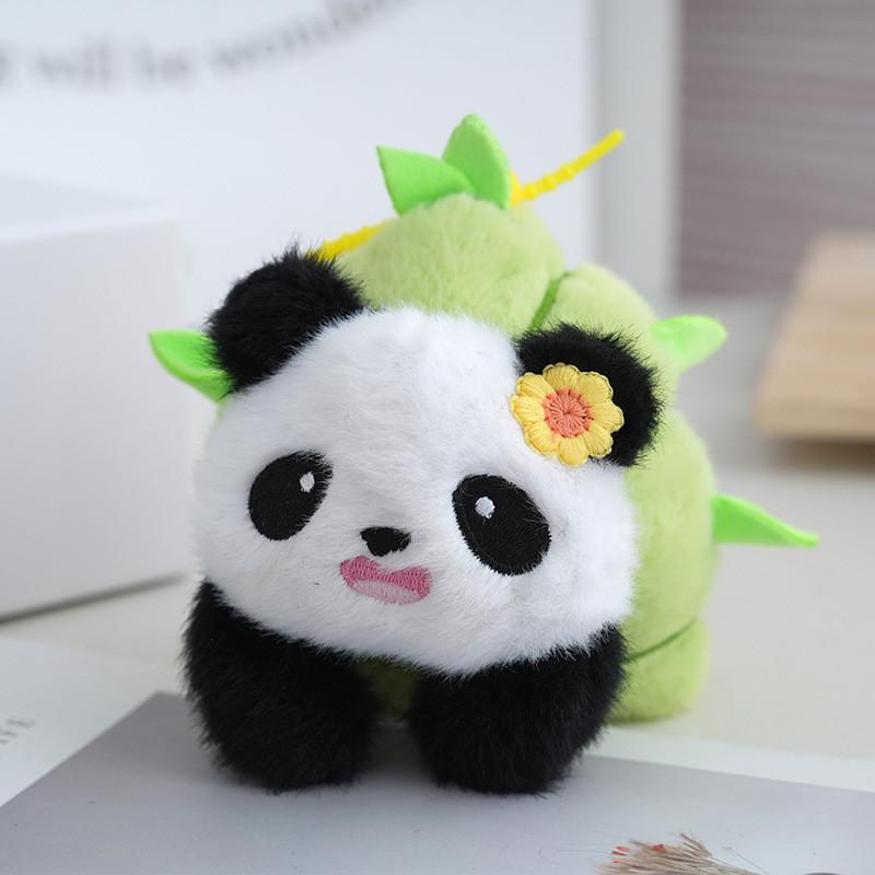 Adorable Panda Plush Backpack Keychain Toy Soft Fluffy Doll Cute Accessory For Kids