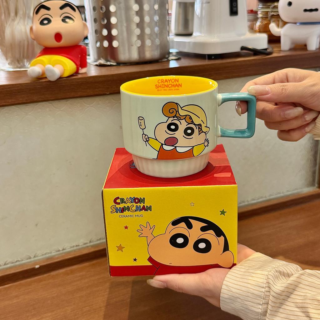 Mug High Value Stacked Cup Ceramic Family Four Water Cup Women'S Home Coffee Breakfast Cup