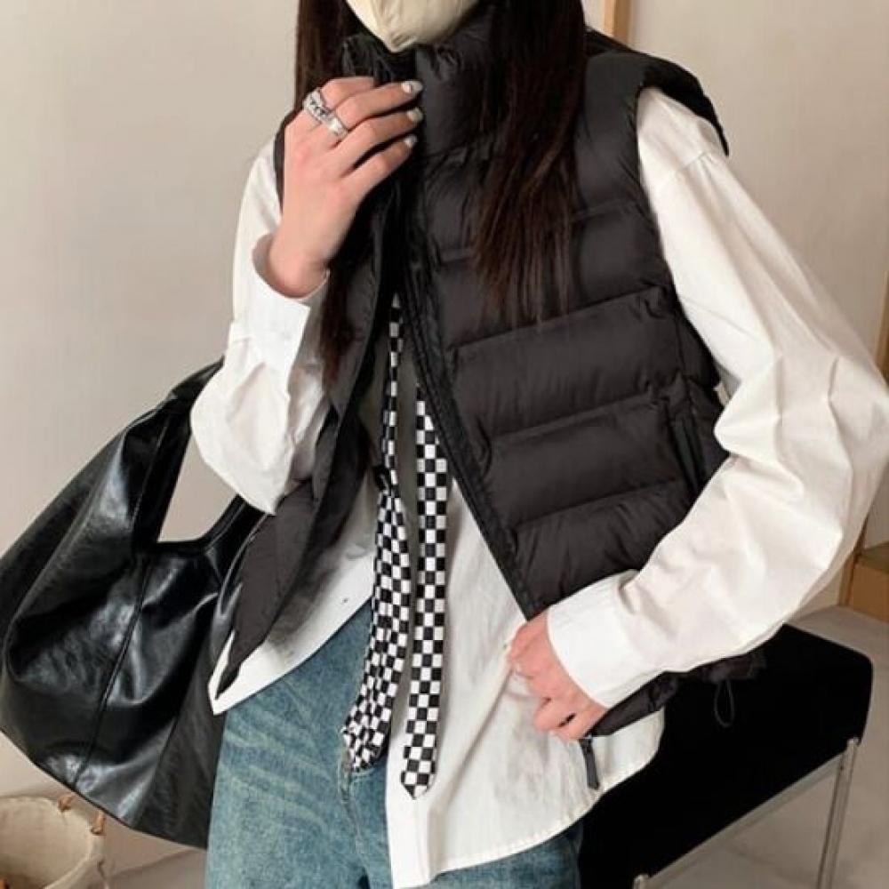 Navava Warm Solid Minimal High Neck Padded Vest Nc452
