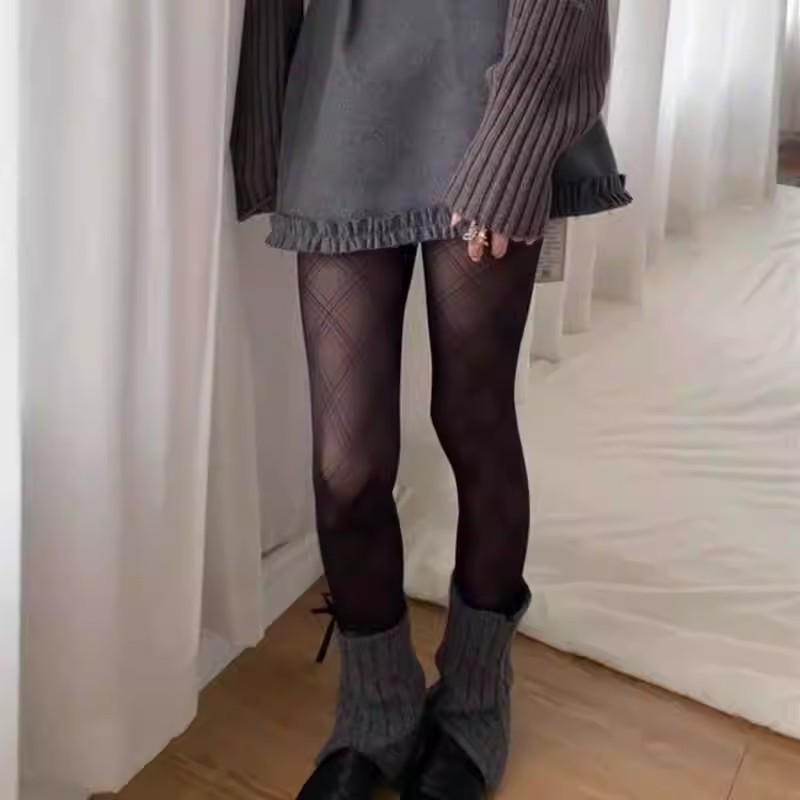Exclusive Argyle Pattern Black Pantyhose - Sexy, Super Thin Style for Women, Perfect for Spring & Summer