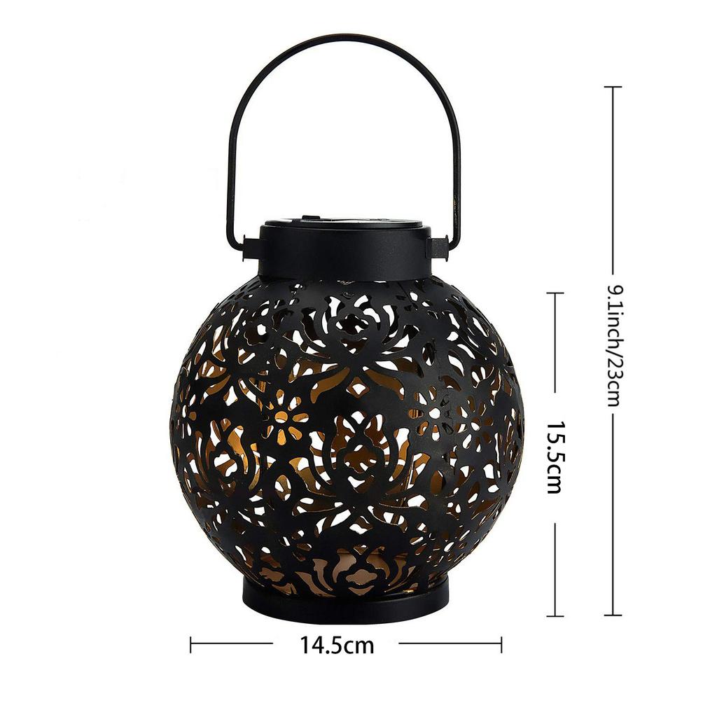 JYL TS/010,Solar Hollow Iron Lantern Waterproof Outdoor Pendant Light for Garden Balcony Ambient Hanging Decor