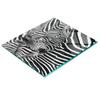 Tempered Glass Serving Board with Zebra Graphics 60x52 Cm