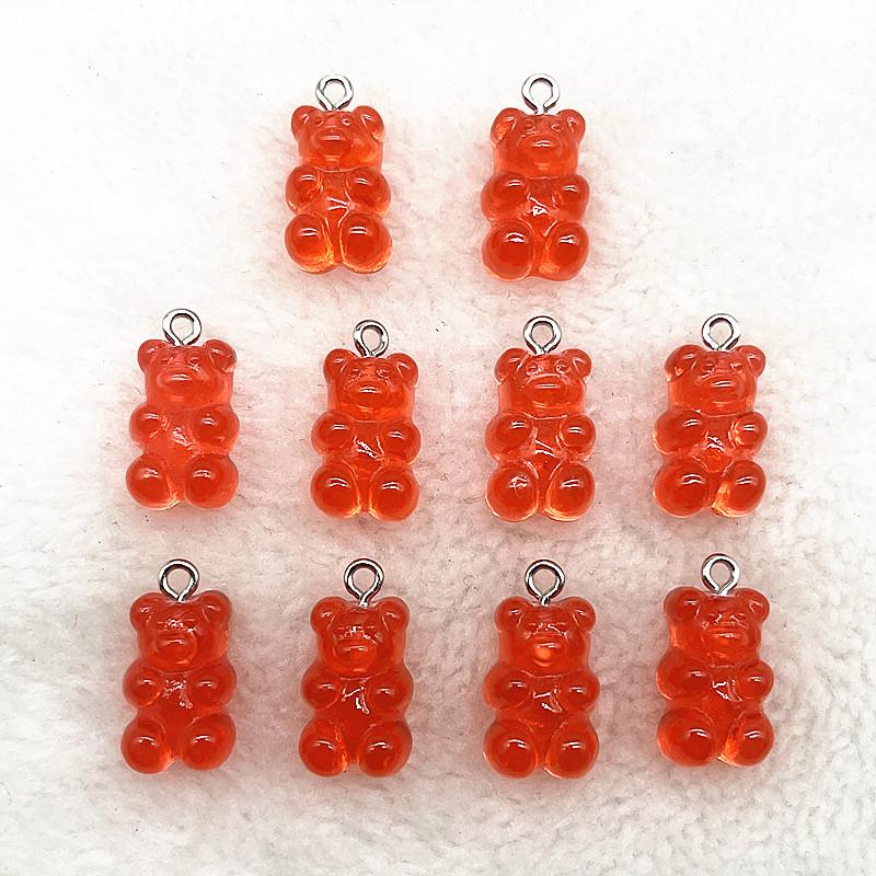 10 Stück Candy Bear Anhänger Charms für Halskette Armband Ohrringe Schmuckherstellung DIY Fundstücke Harzbären Weihnachten Basteln