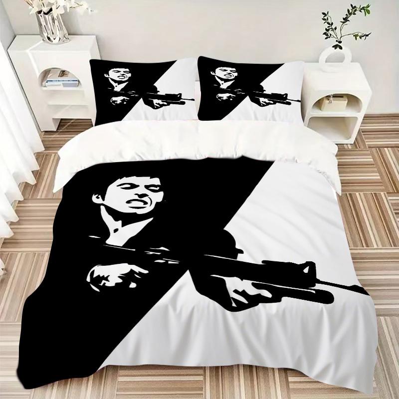 3pcs Scarface Comforter Set - Four Seasons Home High,Machine Washable Bedspread with Pillowcases (No Filling) Yy250909051