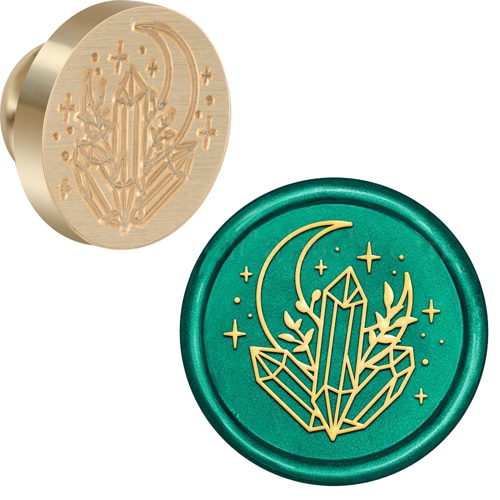 Witch Moon Theme Wax Seal Stamp Replaceable Sealing Wax Stamp 25mm Brass Head for Halloween Invitations Envelope Cards Decoratio