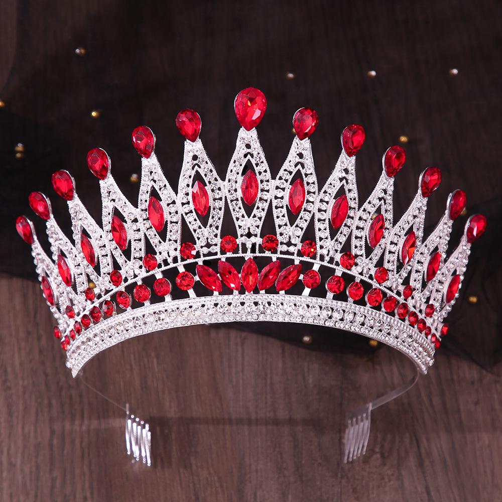 DIEZI Vintage Baroque Bridal AB Crystal Tiara Crown For Women Girls Wedding Party Queen Rhinestone Crown Hair Dress Accessories