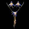 Vintage Heavy Industry Enamel Painting Palace Style Elegant Tassel Necklace Earnail Set