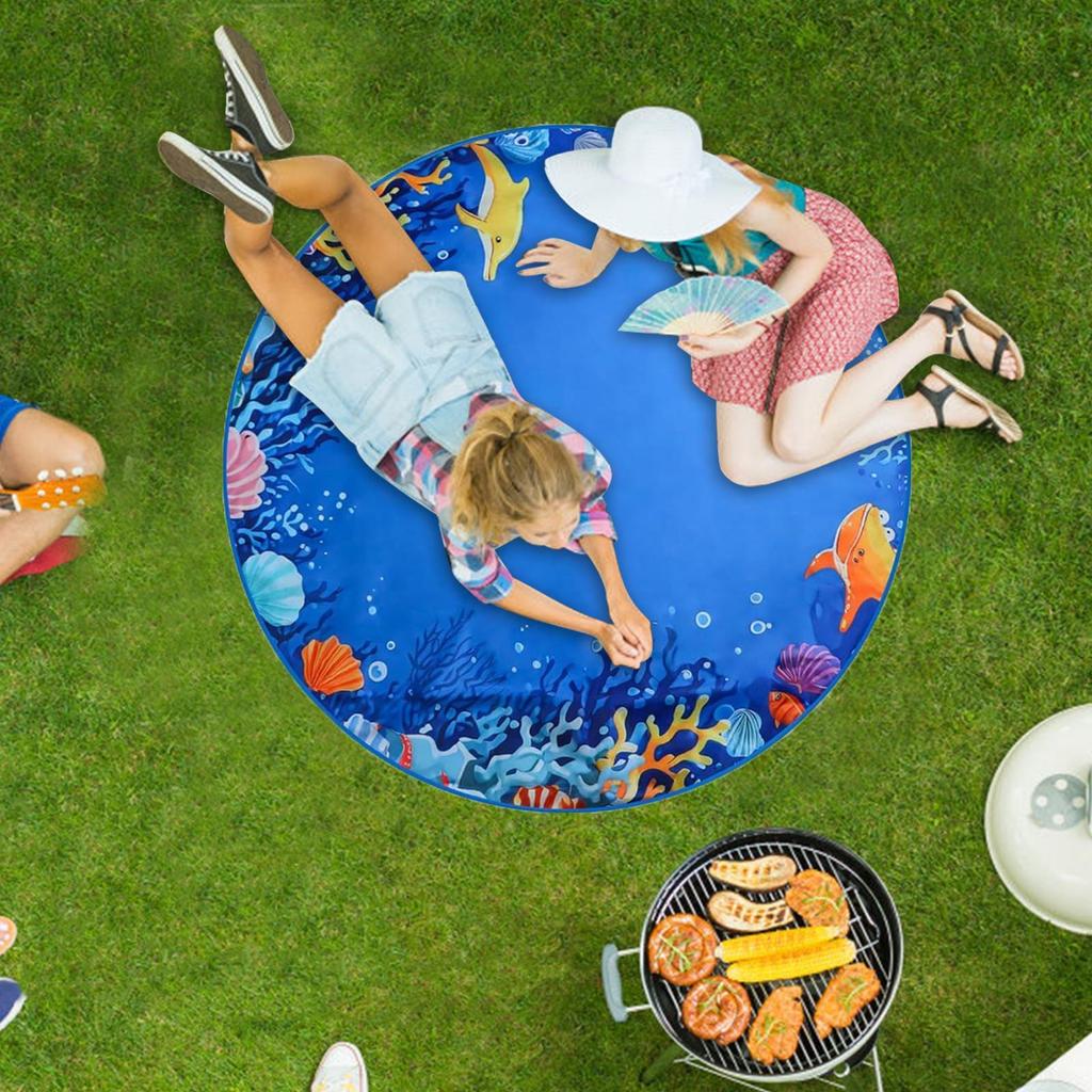 Beach Kiddie Pool Beach Blanket Paddling Pool with Carrying Bag Waterproof Summer Outdoor Water Play Toy for Picnic Travel