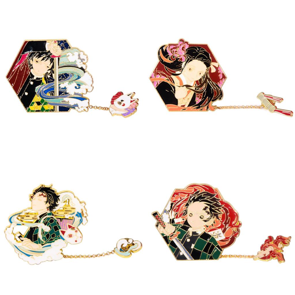 Demon Slayer Kimetsu No Yaiba Alloy Brooch With Electroplated Finish For Cosplay And Daily Wear