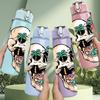 1PC Vintage Colorful Skull Art Print 750ml Color Plastic Sports Water Bottle Leakproof Flip Straw Lid Suitable for Sports Office Home Use