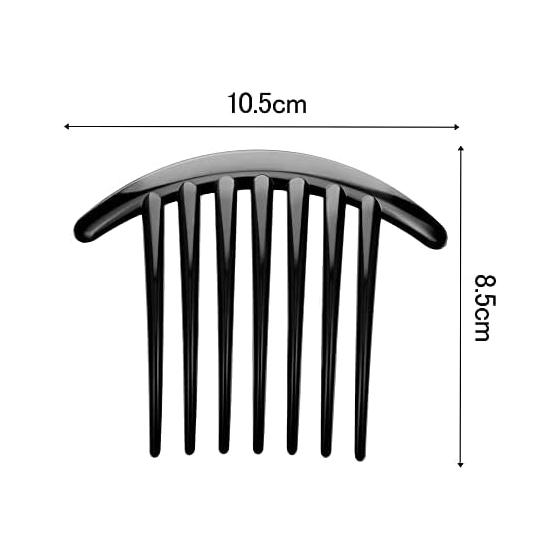DFsucces Hair Accessories, French Twist Comb, 7-Tooth Hair Comb, Hair Clip, Updo, Easy Hair Bun, 5-Piece Set, Black (7-Tooth), Blends In and