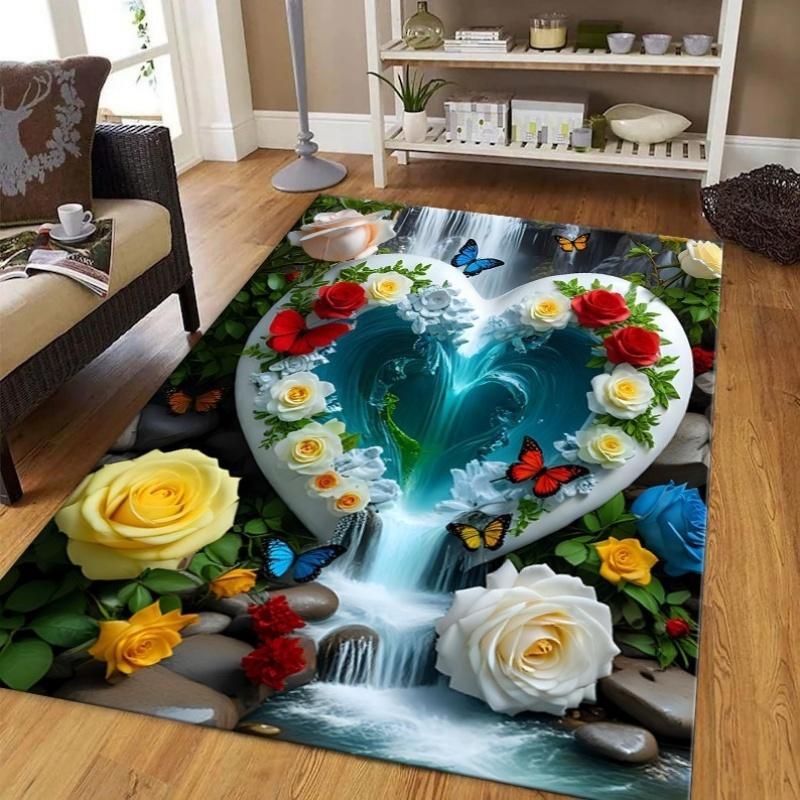 Bohemian Sugar Skull Area Rug Vintage Gothic Home Decor Carpet Non-Slip Indoor Floor Mat for Living Room Bedroom