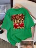 Leopard Cherry Creative Design Womens Tee Shirts Cotton Casual T Shirt Summer O-Neck Streetwear Soft Oversized Short Sleeve