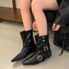 Short Boots Women's Season Women's Boots Pointed Boots Flat Bottom Short Boots Niche Skinny Boots Martin Boots