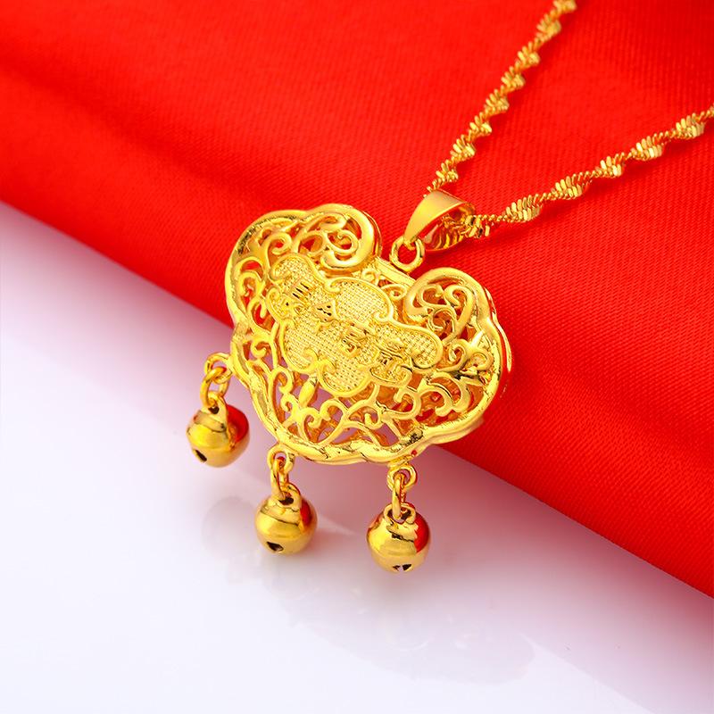 

Подвеска с замком с длительным сроком службы, 100% чистое золото 24 карата, подарок