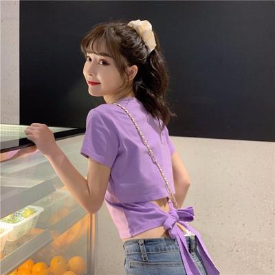 Short Short-sleeved T-shirt for Women In Summer Korean New Slim Straps and Careful Machine Clothes Tops for Women