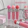 SHAQINUO Radiant Liquid Blush & Highlighter Duo 12h Dewy Glow Lightweight Water-Gel Buildable Mirror