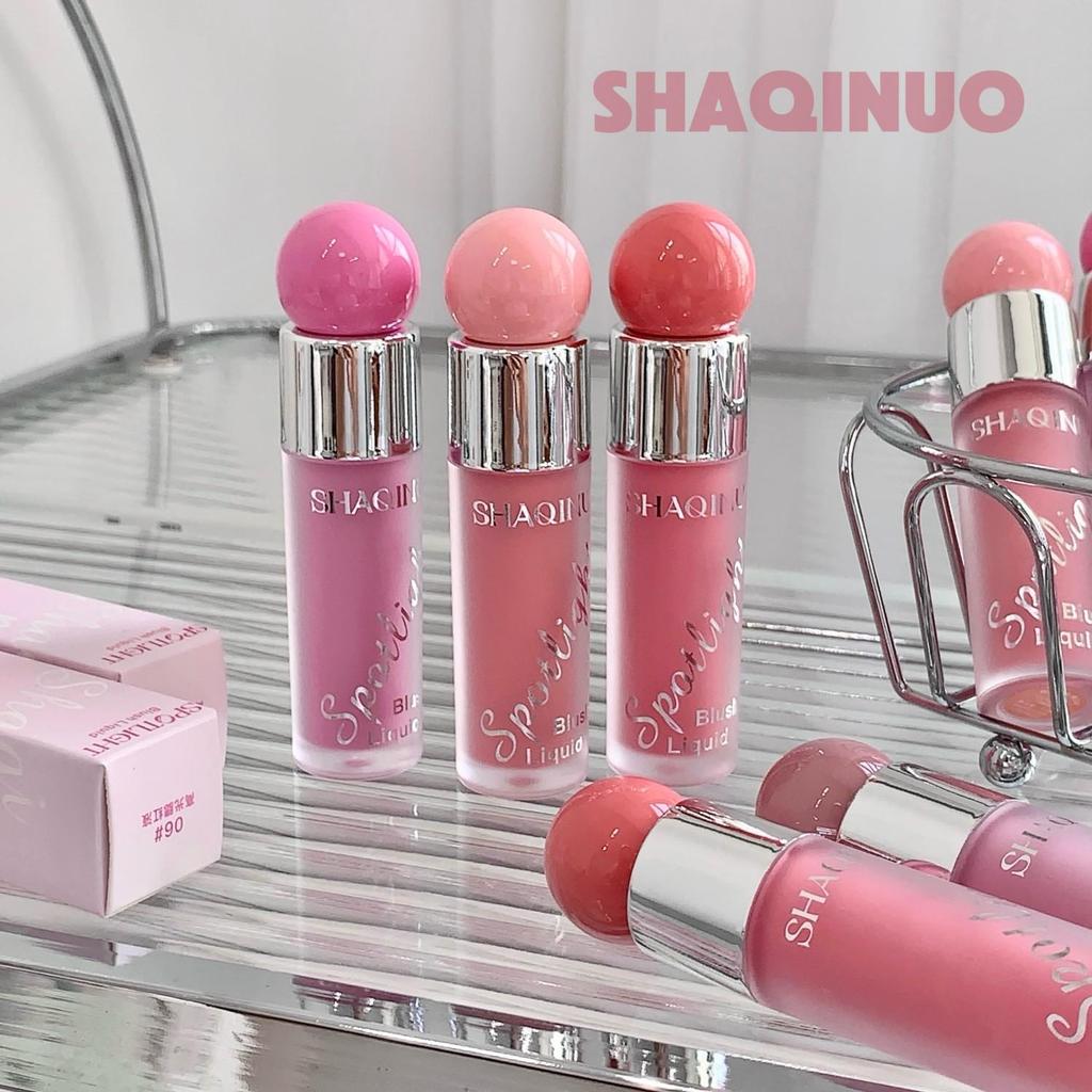 SHAQINUO Radiant Liquid Blush & Highlighter Duo 12h Dewy Glow Lightweight Water-Gel Buildable Mirror