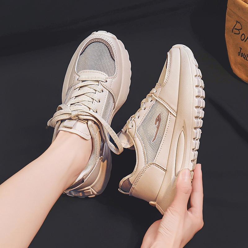 Dad Shoes Women's Summer Mesh Breathable Lightweight Soft Sole Sports Casual Shoes Student Running Shoes 9