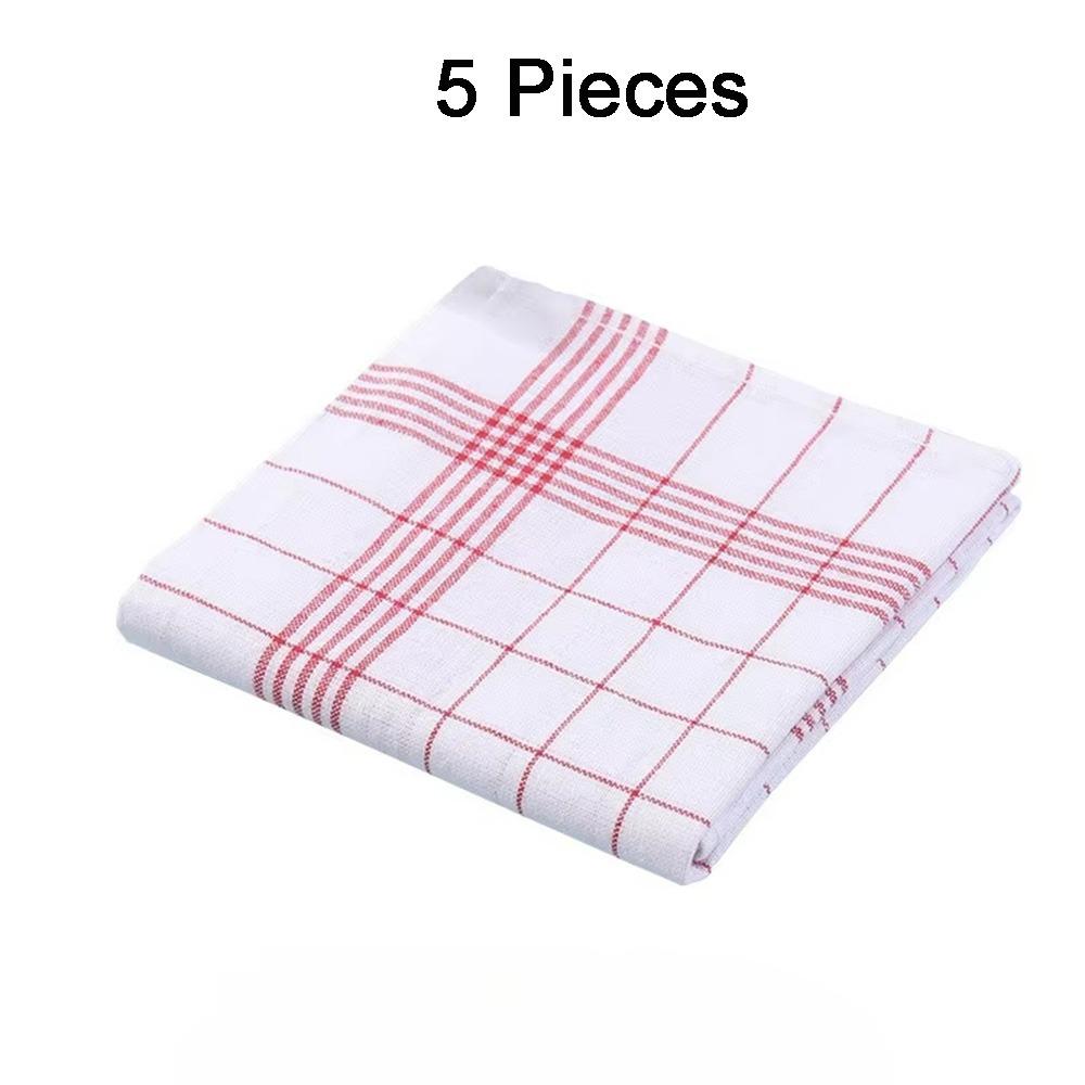 5PCS Reusable Plaid Dish Towel Quick Drying Checkered Kitchen Towels  Washing Dishes